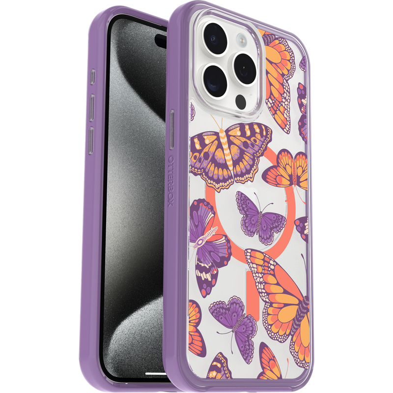 product image 1 - iPhone 15 Pro Max Case Symmetry Series Clear for MagSafe Fluttering Flora