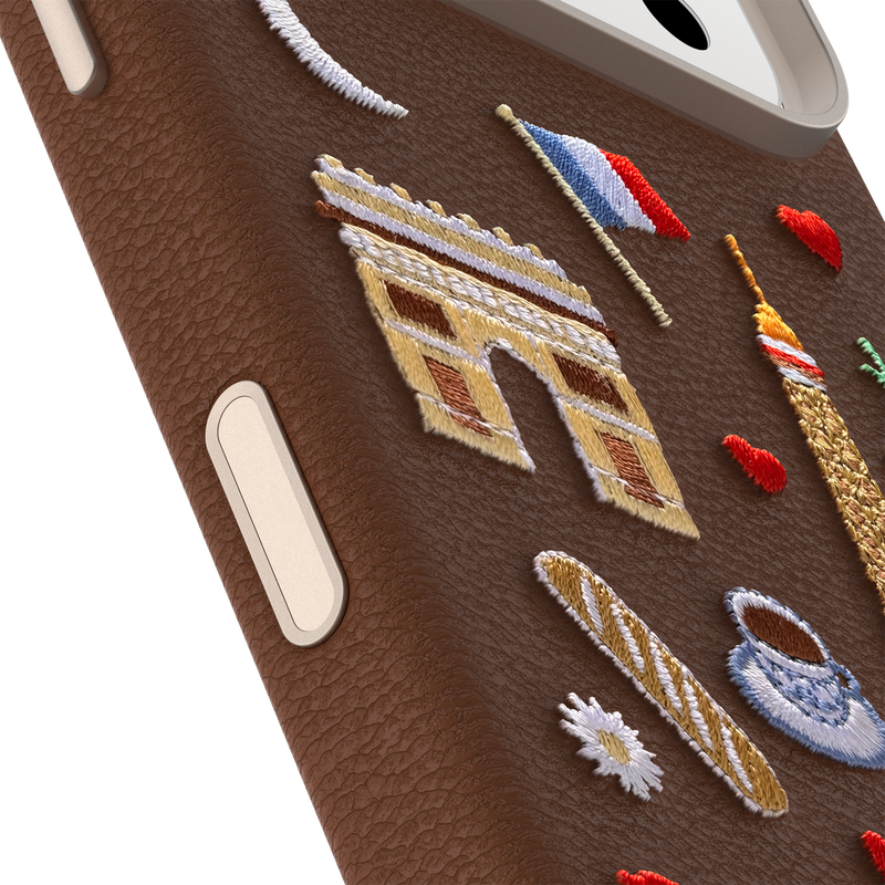 product image 3 - iPhone 17 Pro Hülle Symmetry Series Cactus Leather Embroidery