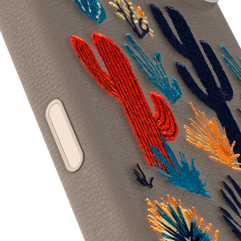 product image 3 - iPhone 17 Pro Max Hülle Symmetry Series Cactus Leather Embroidery