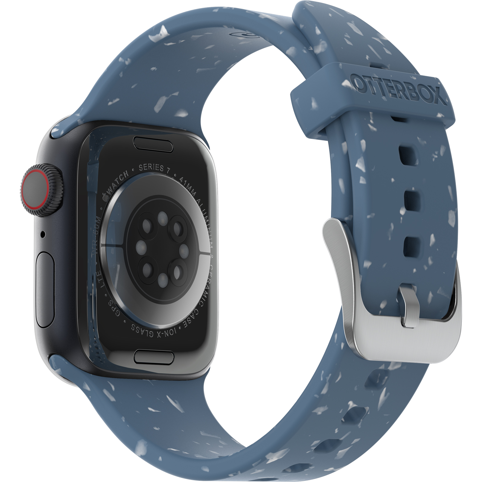Blue Apple Watch wristband that leaves less for the landfill